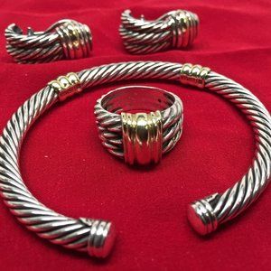 David Yurman Bracelet, Ear Rings, and Ring